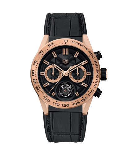 TAG Heuer Carrera Calibre Heuer 02T 45 Chronograph Tourbillon Titanium / Rose Gold / Alligator